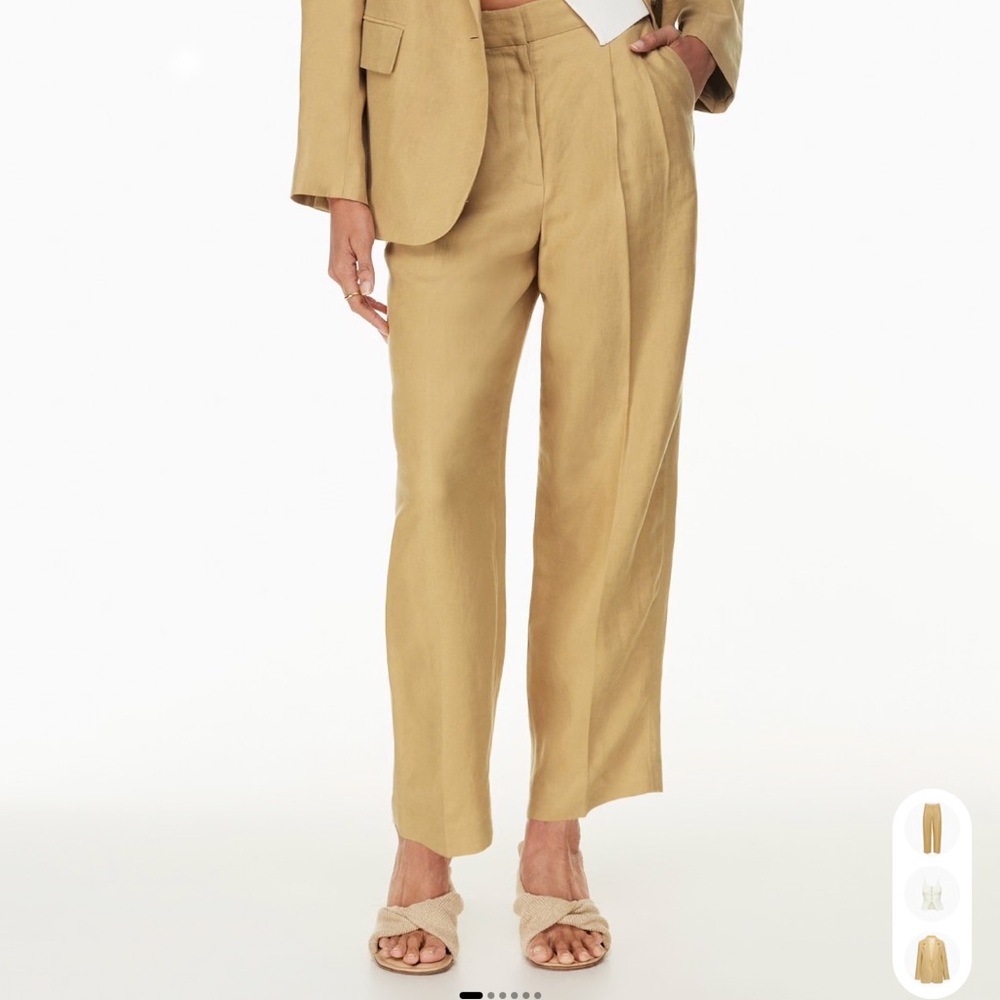 Aritzia Wilfred Carrot Linen Blend Ankle Trouser Pant